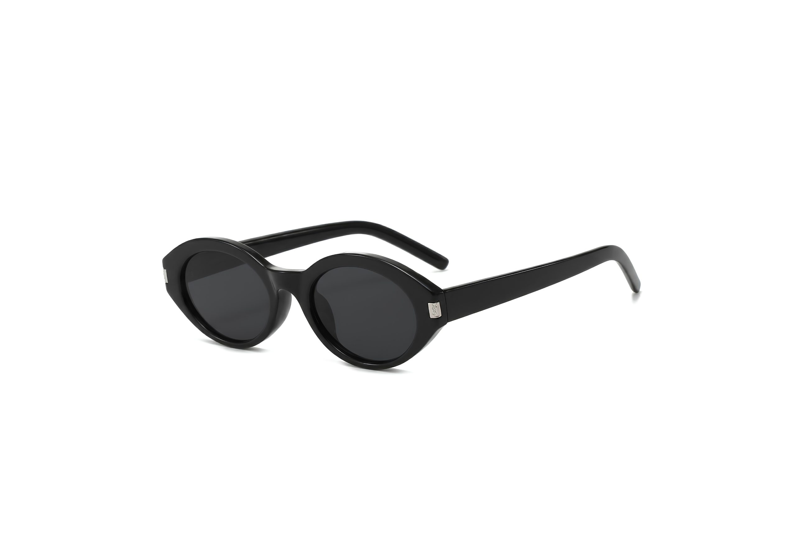 Obsidian Oval Silhouette Sunglasses Glossy Black
