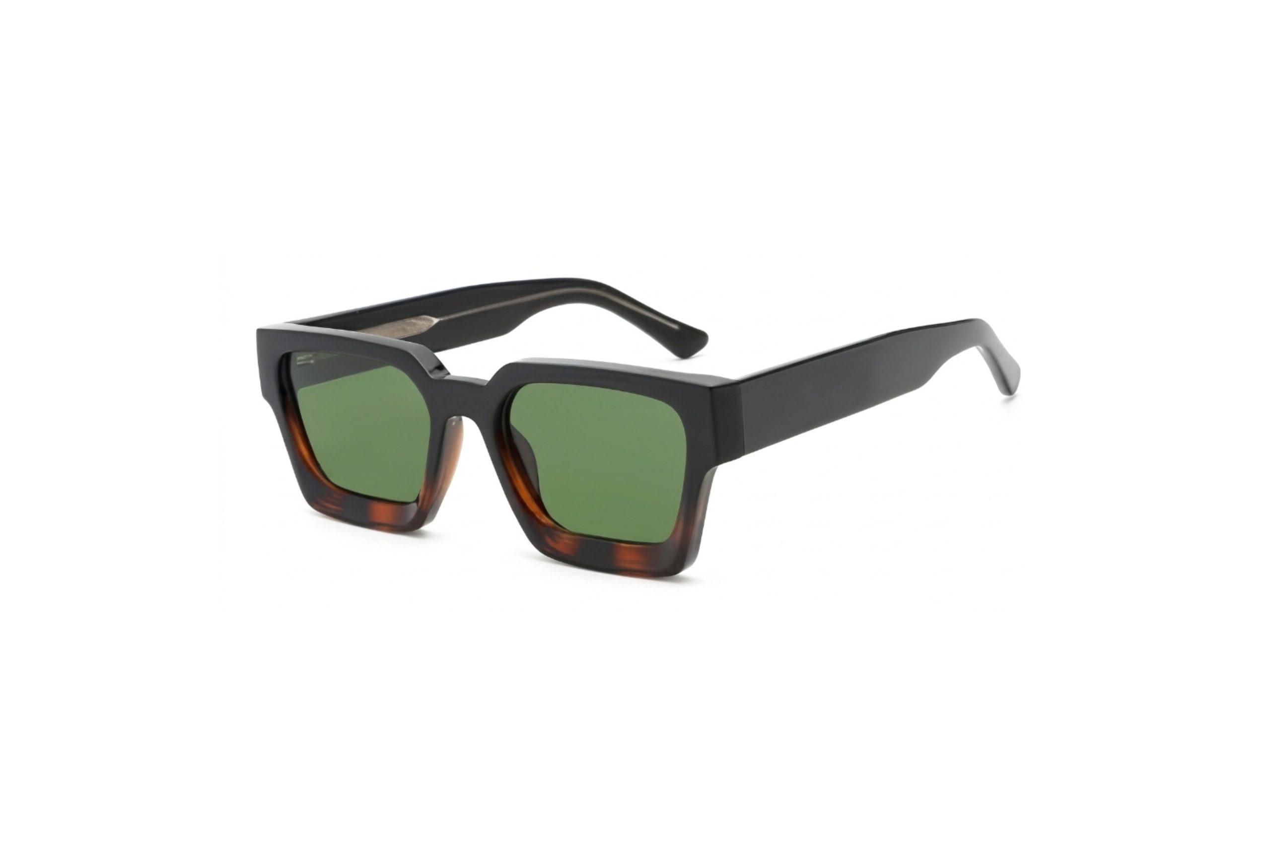 Shadow Ridge Acetate Block Black / Tortoiseshell Green Unisex Sunglasses