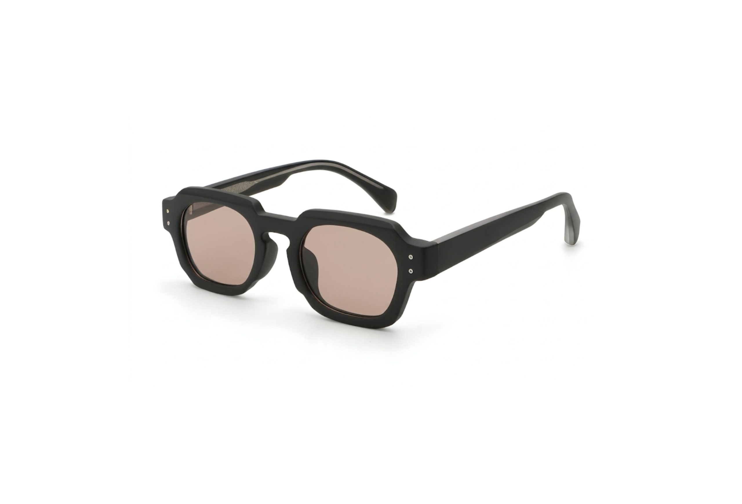 Onyx Sculpt Bold Acetate Matte Black Light Brown Sunglasses