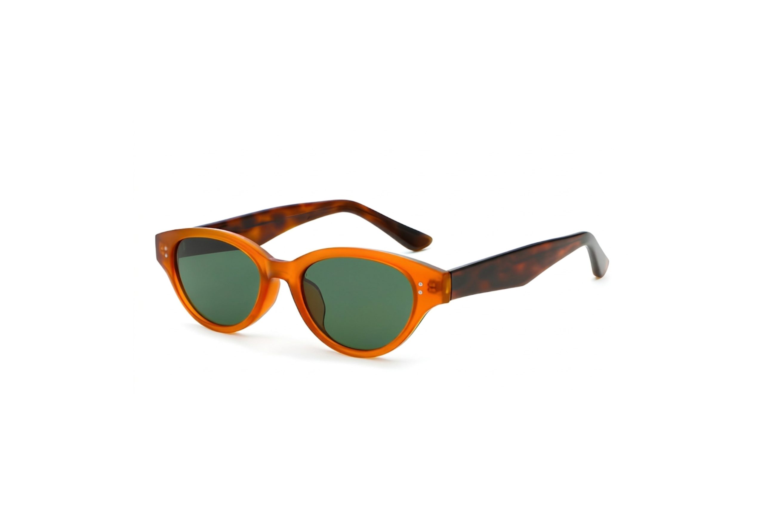 Prism Vista Cat-Eye Translucent Orange / Dark Green Unisex Sunglasses
