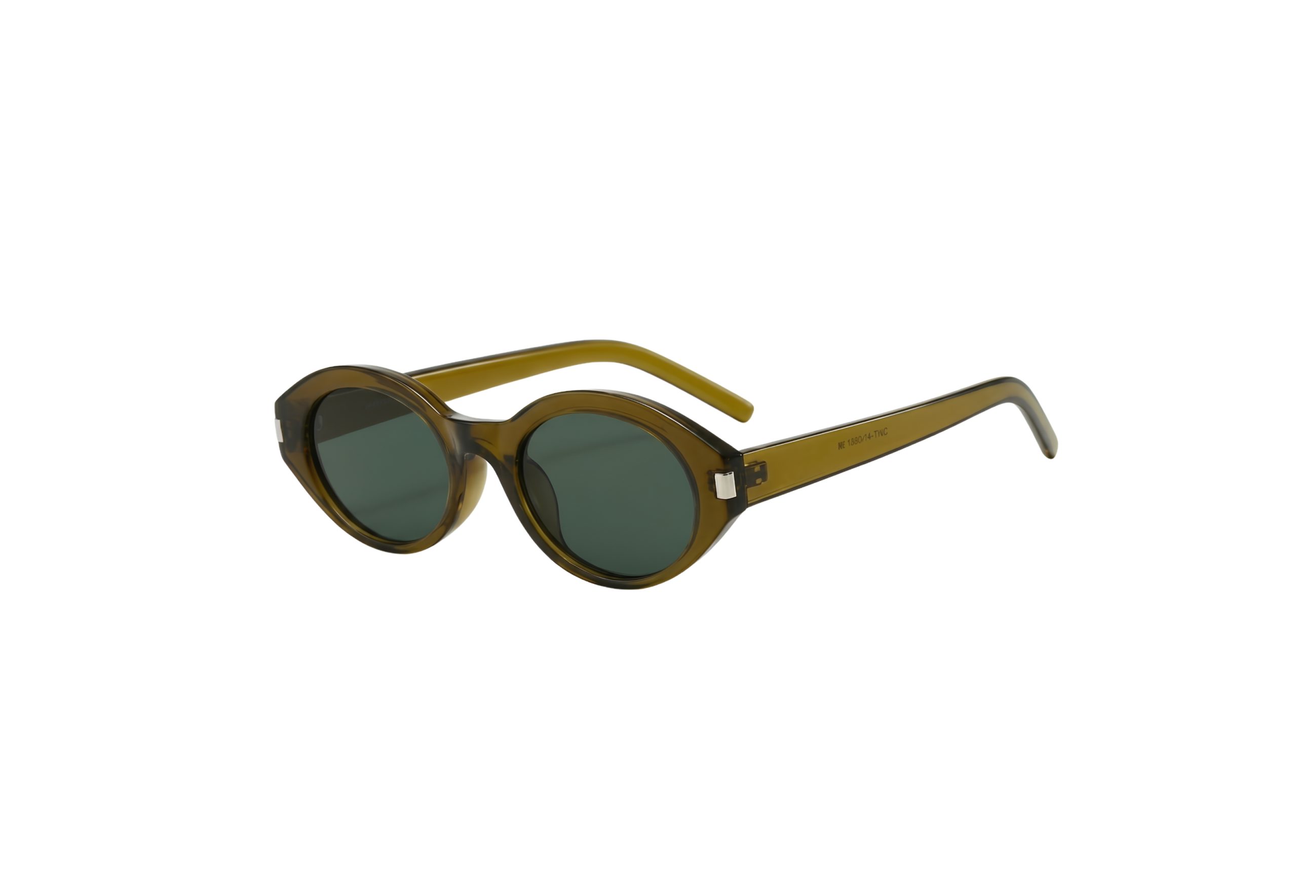 Obsidian Oval Silhouette Olive Green Unisex Sunglasses