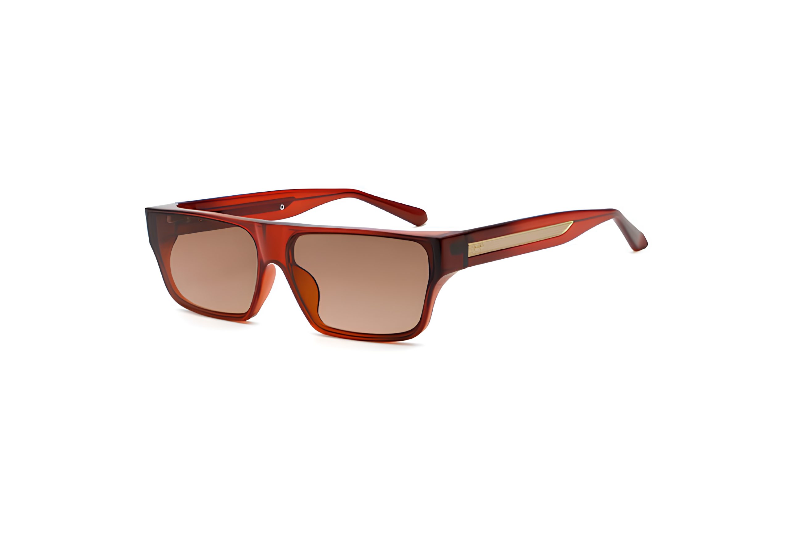 Eclipse Flat-Top Shield Geometric Translucent Red / Brown Square Sunglasses