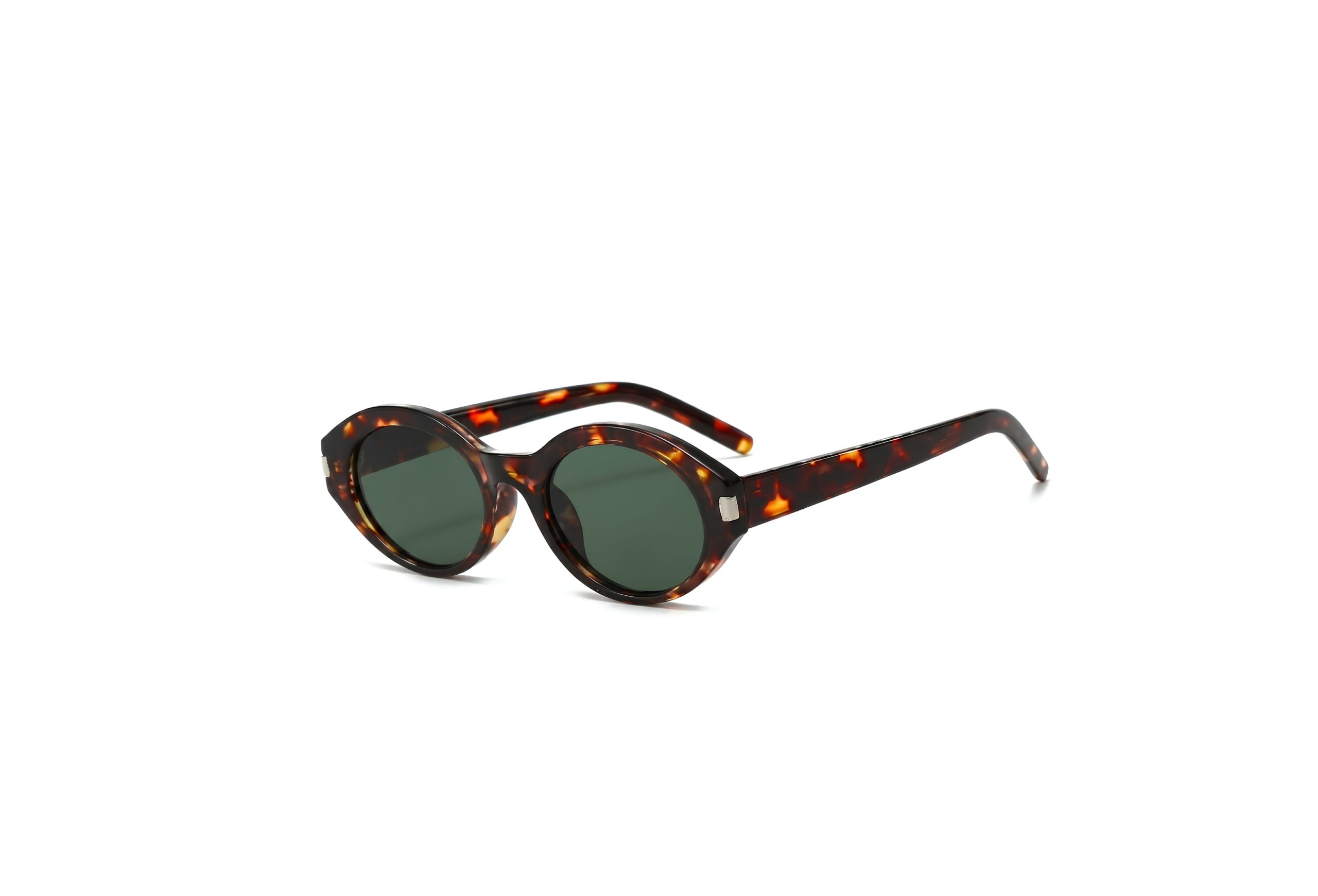 Obsidian Oval Silhouette Tortoiseshell Dark Green Unisex Sunglasses