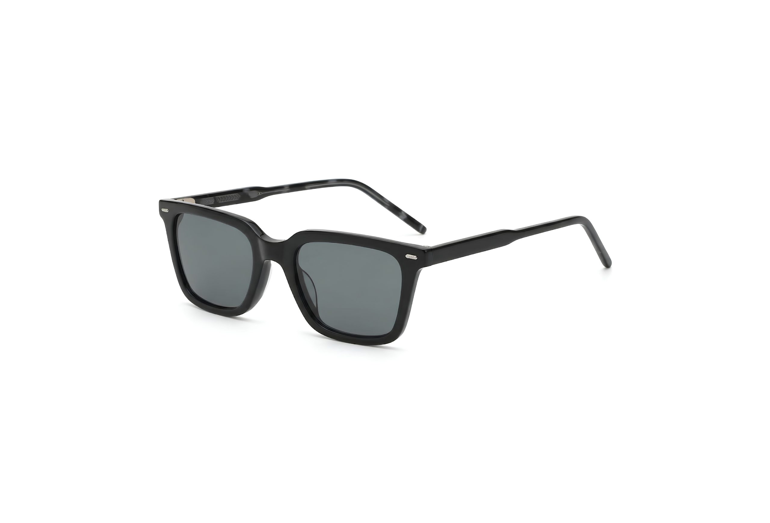 Vanguard Dual-Dot Square Glossy Black Sunglasses