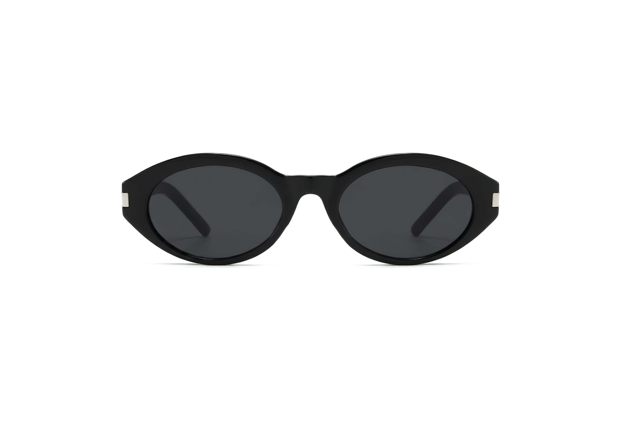 Obsidian Oval Silhouette Sunglasses Glossy Black - Image 6