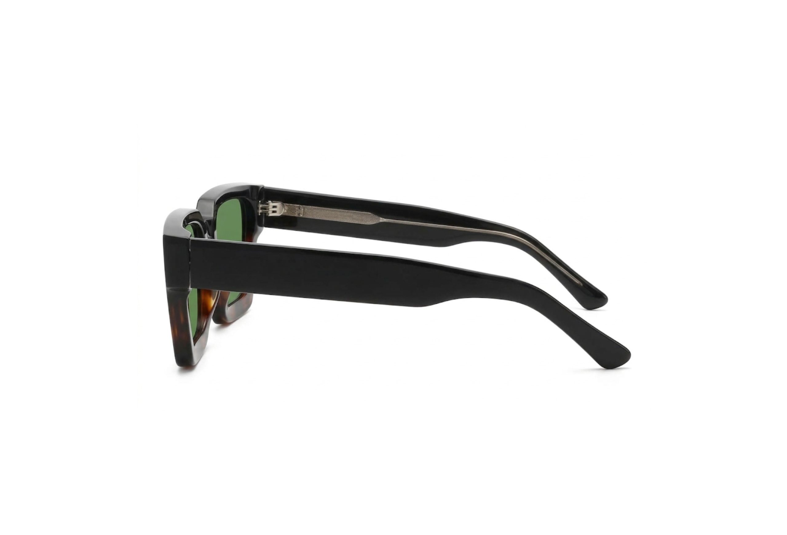 Shadow Ridge Acetate Block Black / Tortoiseshell Green Unisex Sunglasses - Image 2