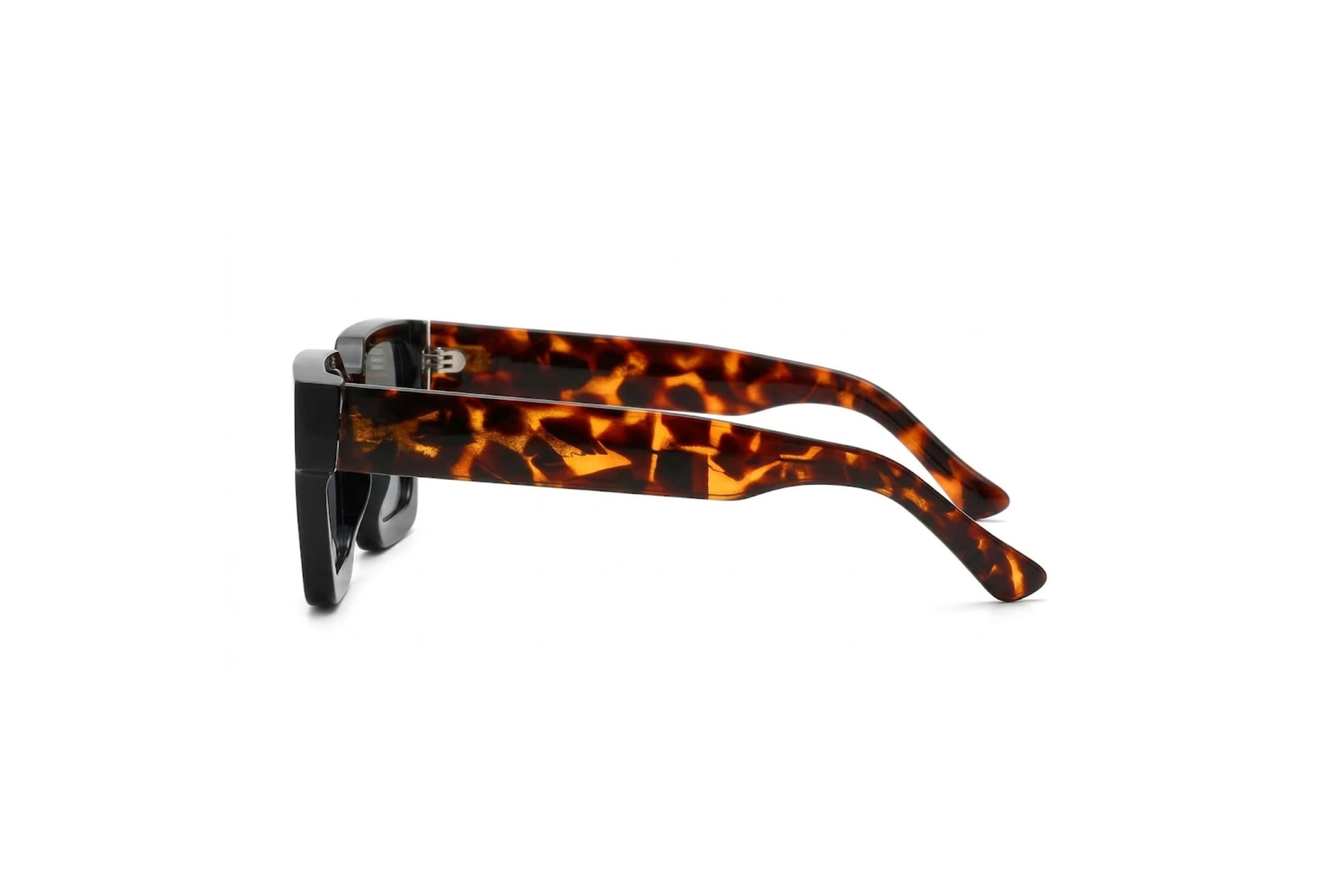 Shadow Ridge Square Acetate brown tortoiseshell Dark grey Unisex Sunglasses - Image 2