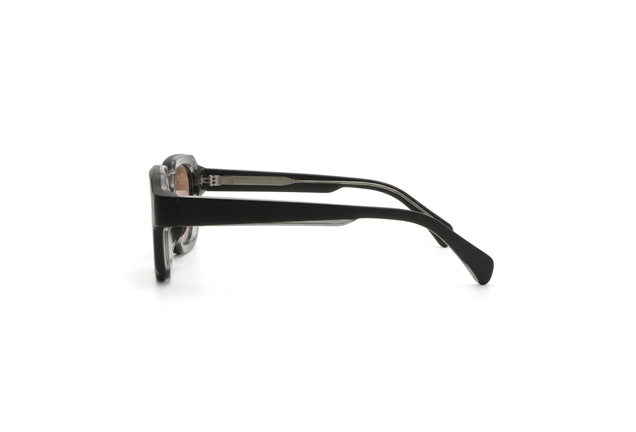 Onyx Sculpt Bold Acetate Matte Black Light Brown Sunglasses - Image 2