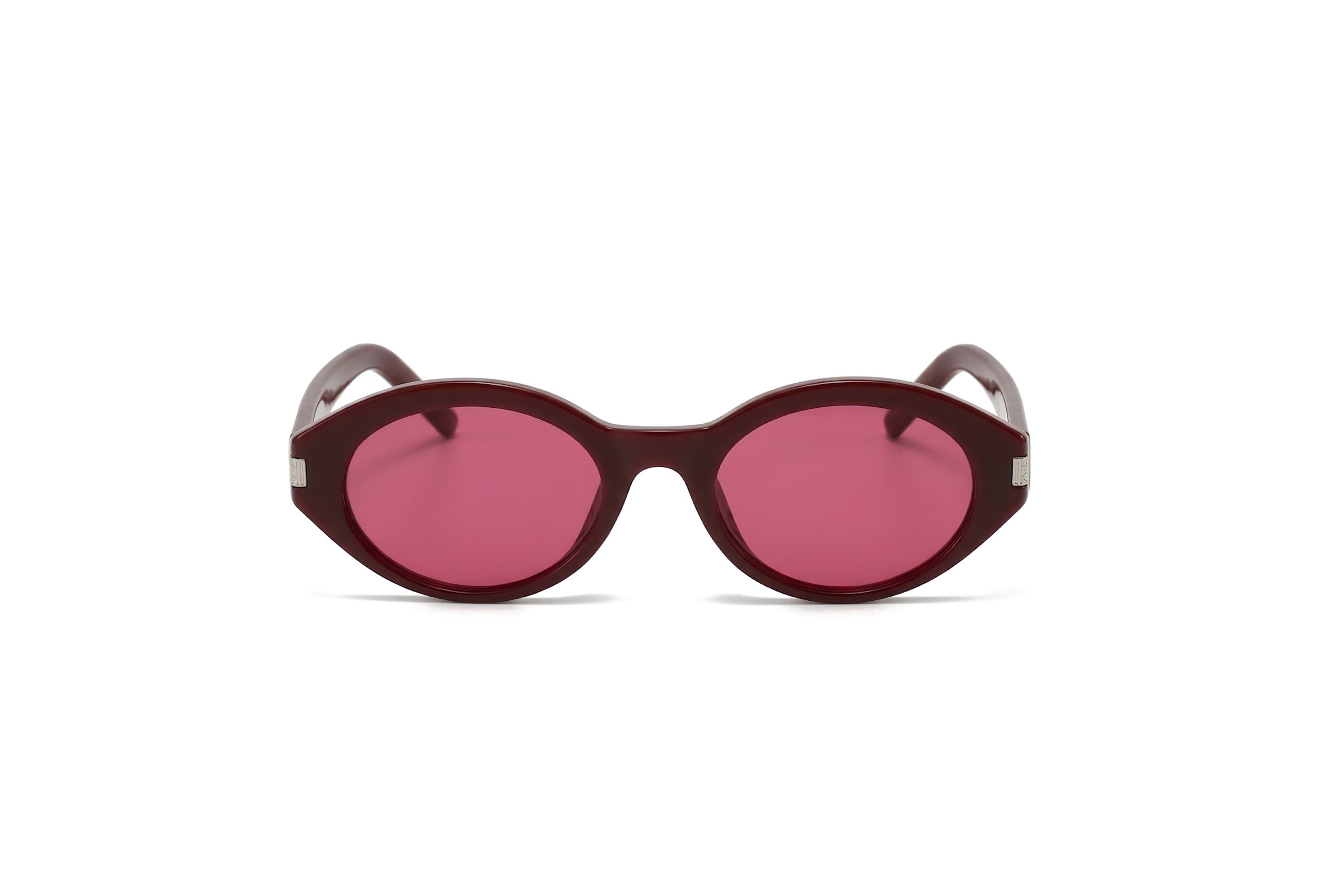 Obsidian Oval Silhouette Dark Wine Red Unisex Sunglasses - Image 2