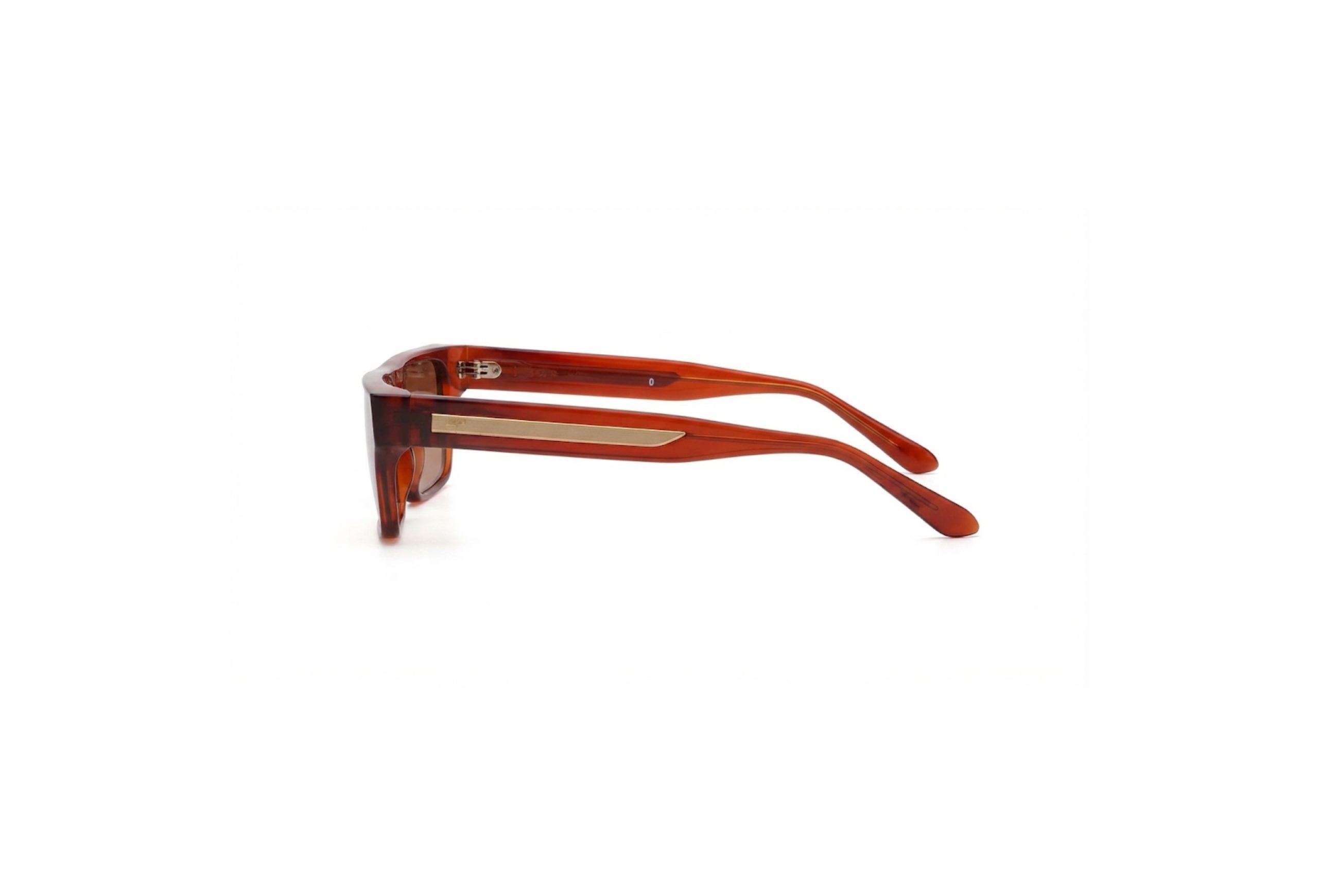 Eclipse Flat-Top Shield Geometric Translucent Red / Brown Square Sunglasses - Image 2