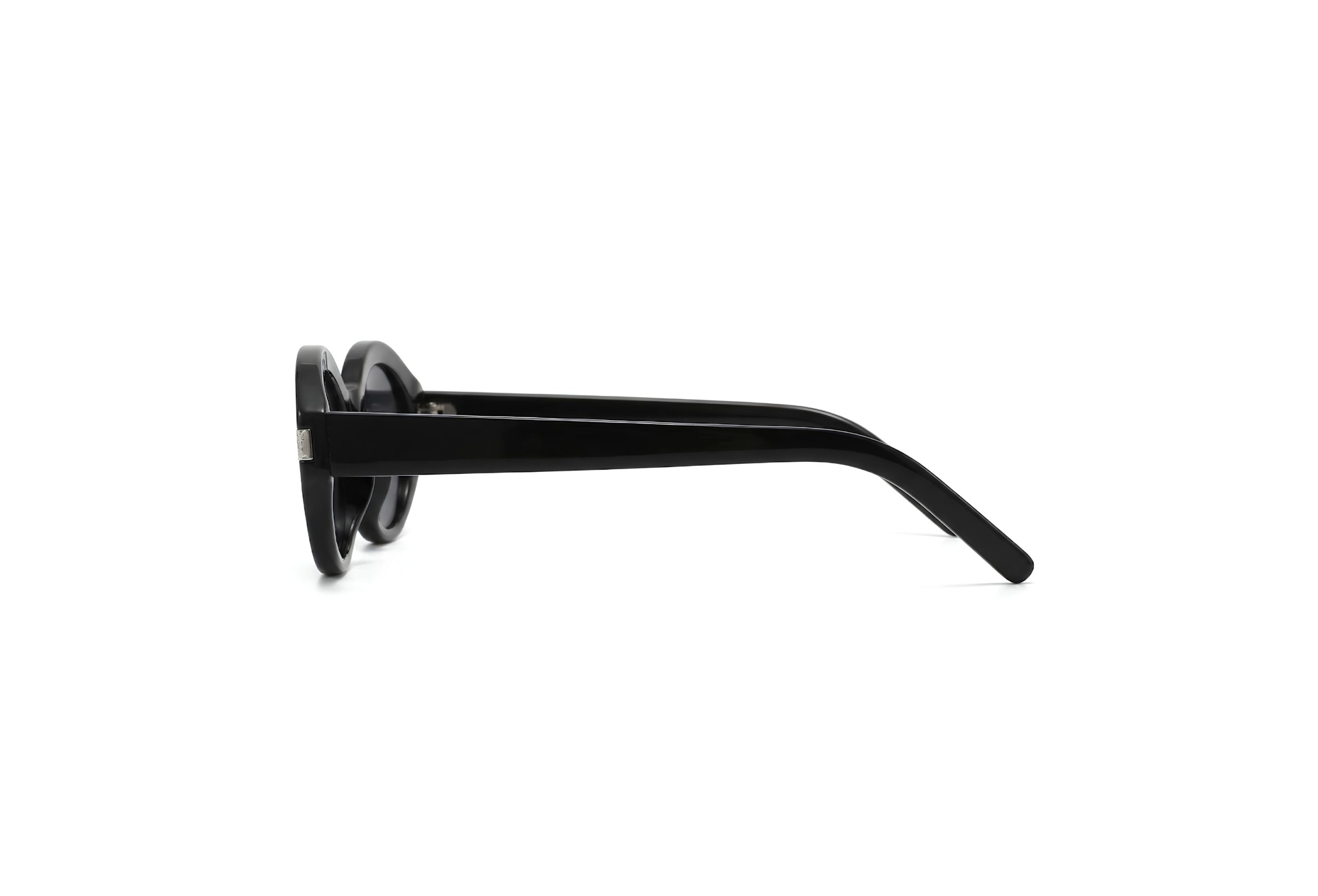 Obsidian Oval Silhouette Sunglasses Glossy Black - Image 5