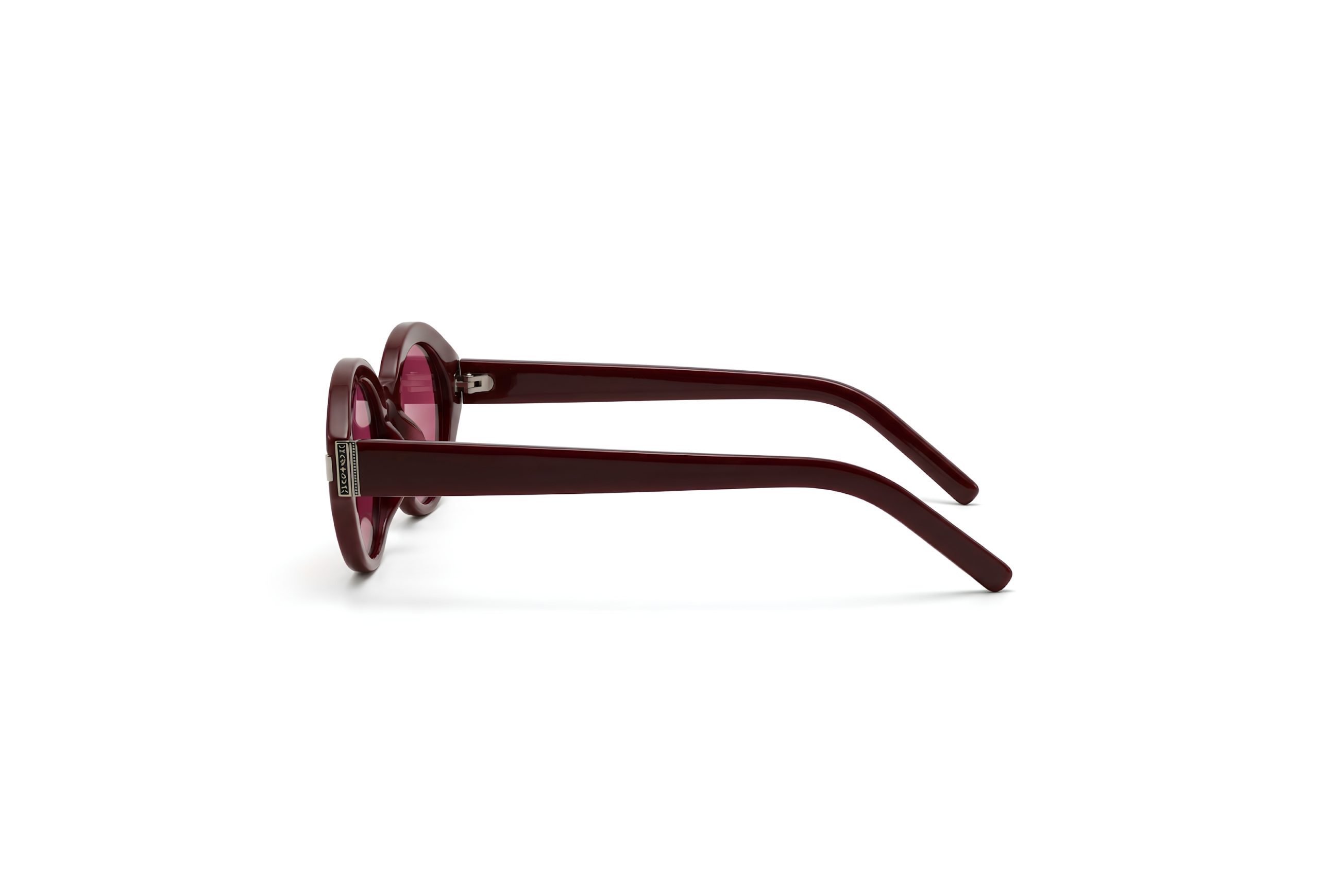Obsidian Oval Silhouette Dark Wine Red Unisex Sunglasses - Image 3