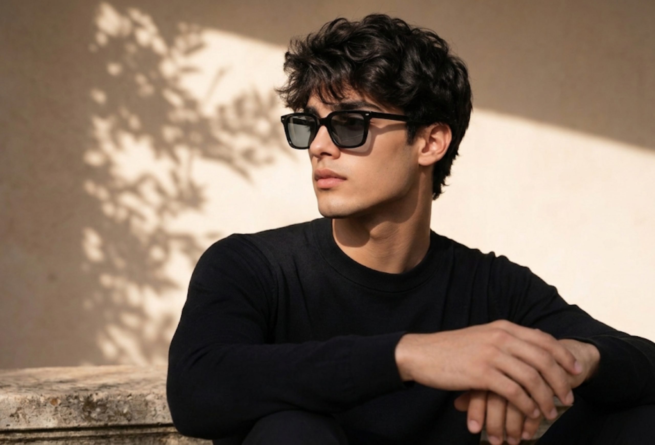 Vanguard Dual-Dot Square Glossy Black Sunglasses - Image 4