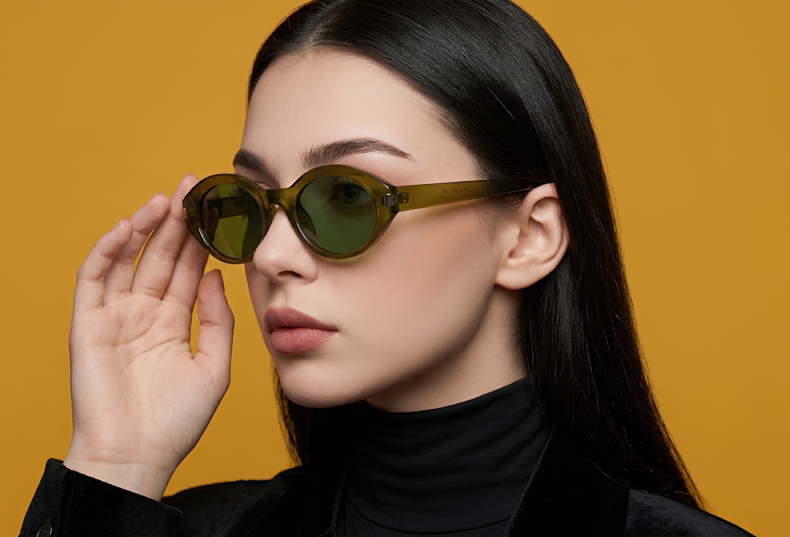 Obsidian Oval Silhouette Olive Green Unisex Sunglasses - Image 4