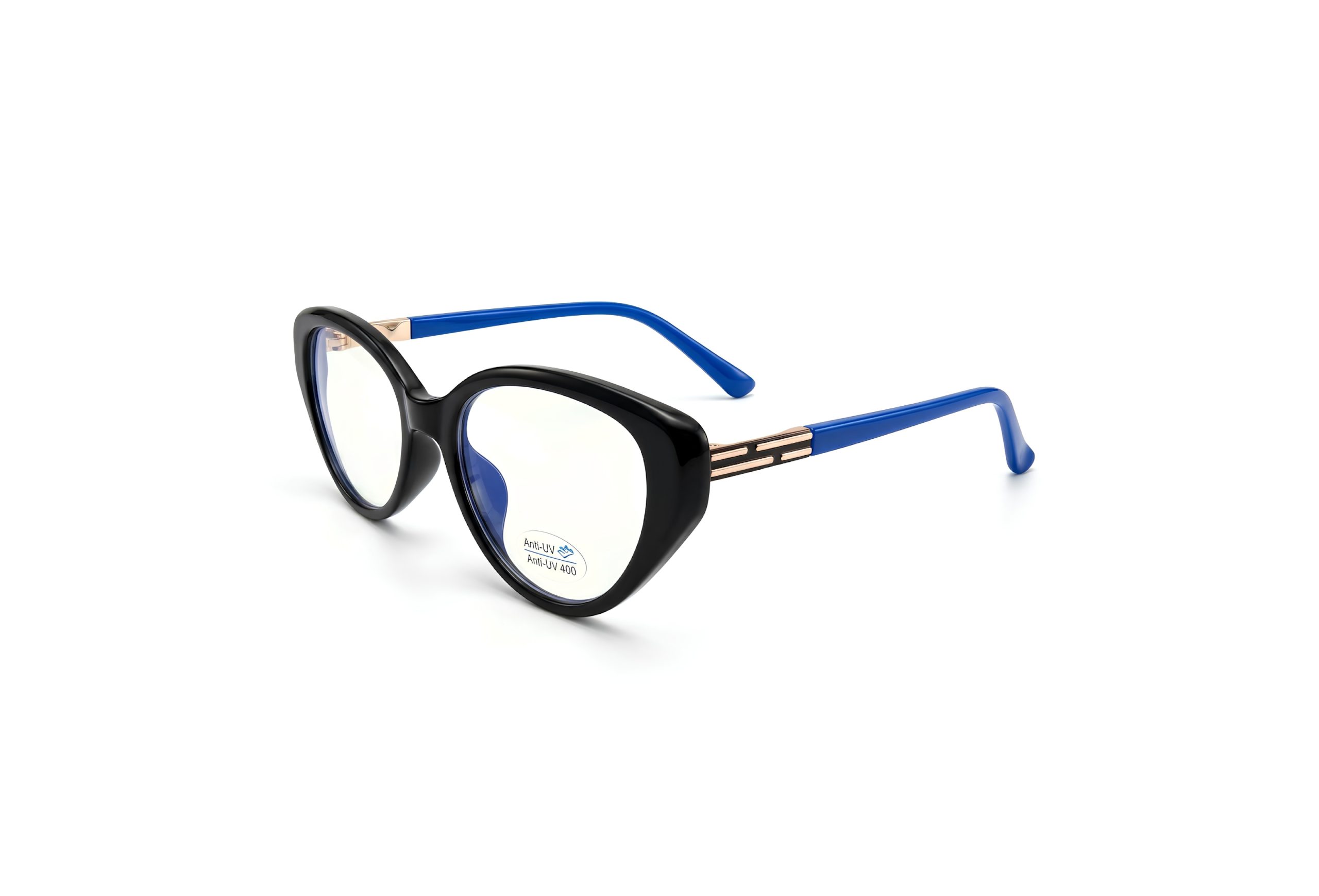 Lumina Shield Oval Cat-Eye Frame Women Glossy Black