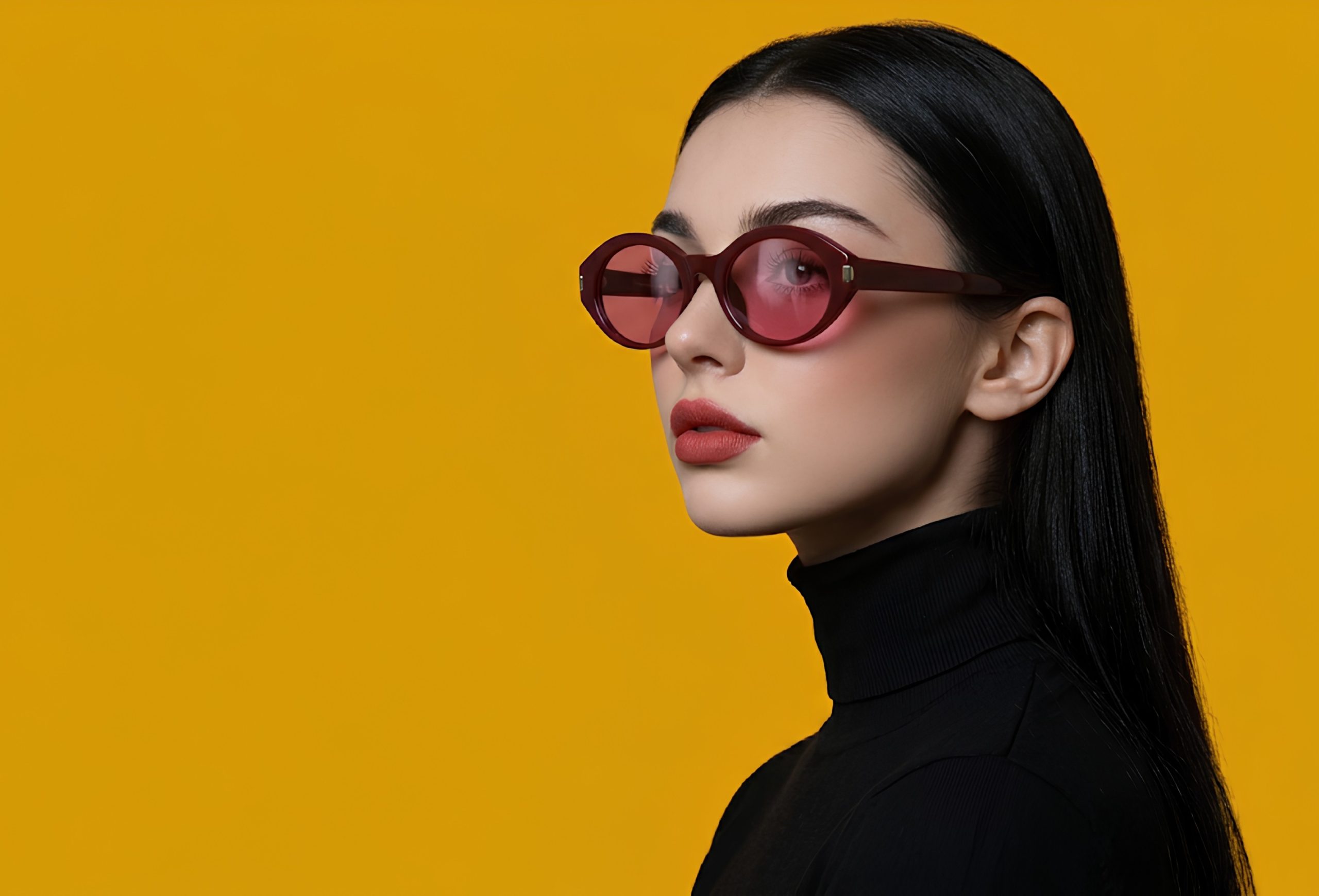 Obsidian Oval Silhouette Dark Wine Red Unisex Sunglasses - Image 5